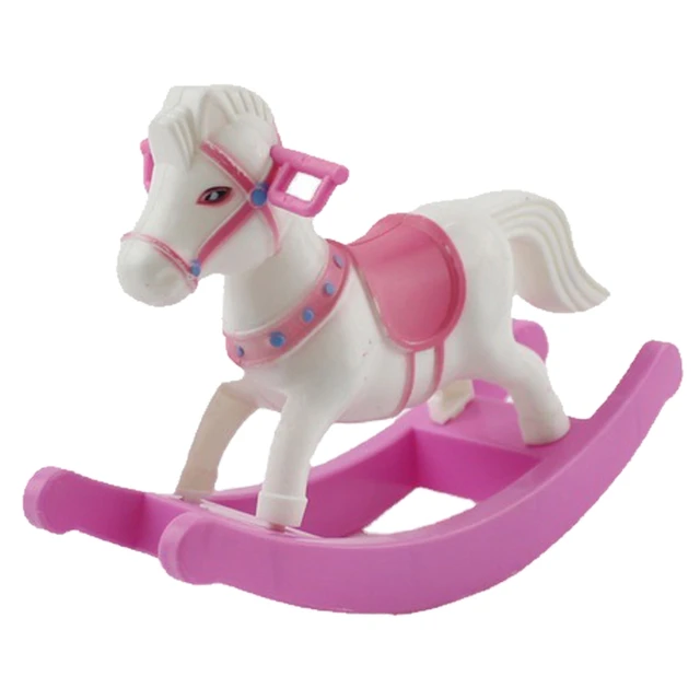 Rocking Horse Mini Intellectual Development Models Pretend Play House Toys Safety Plastic Holiday Gifts for Boy Children 4