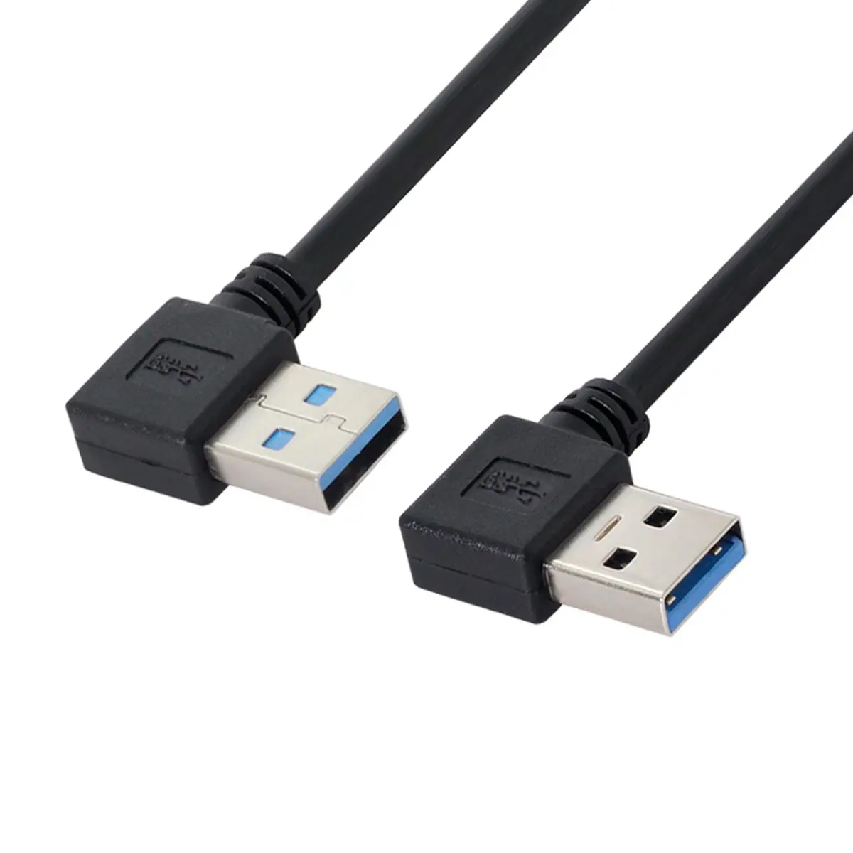 20cm 50cm USB 3.0 Type A Male 90 Degree Left Angled to USB 3.0 A Type Right Angled Extension Cable