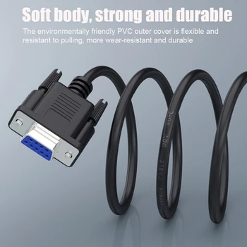 

Plug And Play Extension Adapter RS232 9 Pin DB9 Data Communication Printer Accessories 30AWG Serial Cable Male To Female