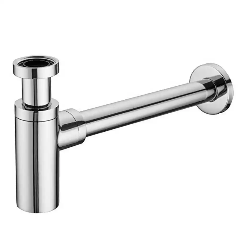 WASTE DRAIN VALVE SET MODERN CHROME BOTTLE TRAP WASTE BATHROOM BASIN SINK PIPE