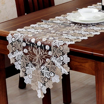 

Modern Lace Table Runner High-quality Lace Fabric Table Runners For Wedding Embroidered Coffee Table Decoration Camino De Mesa