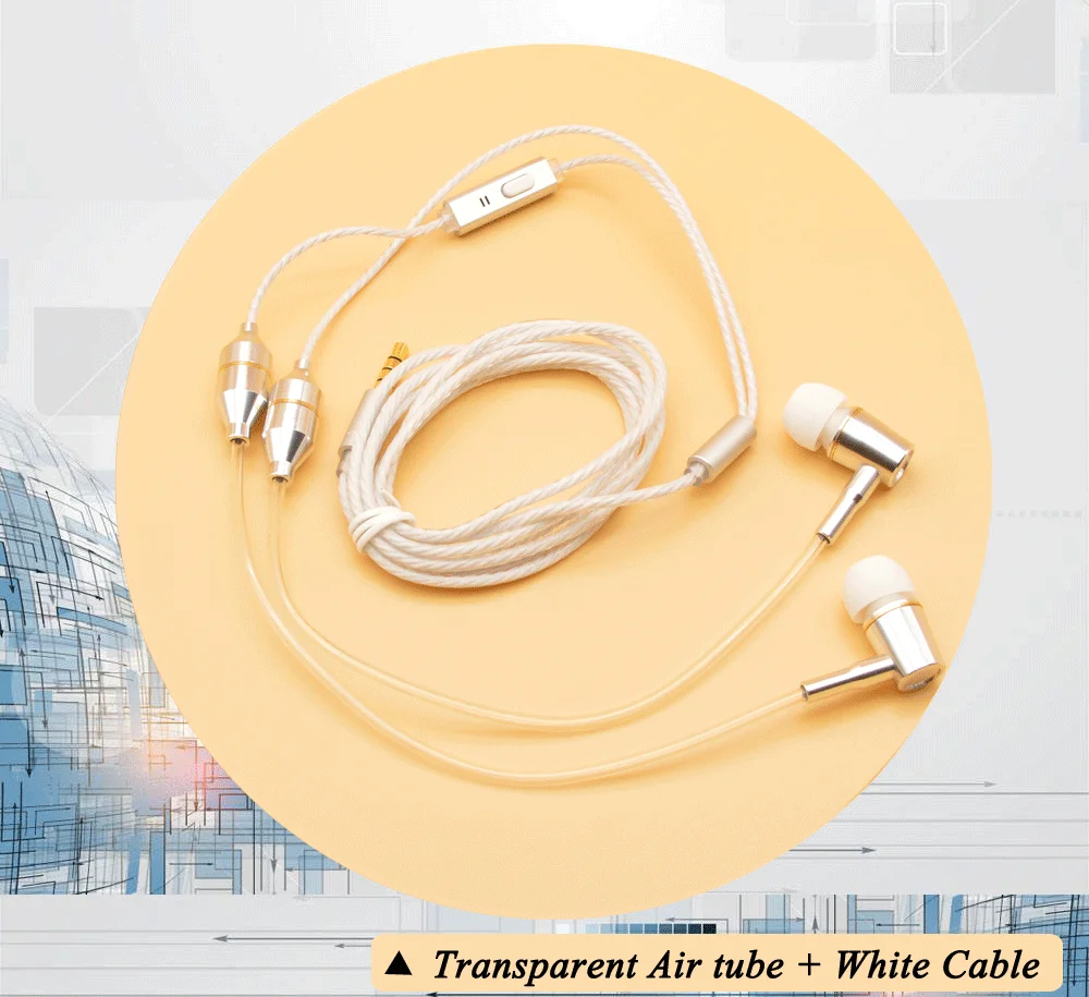 Беспроводные наушники с металлической воздушной трубкой, акустические наушники с шумоподавлением 3,5 мм, стереогарнитура для iphone, xiaomi, huawei, mp3-плеер