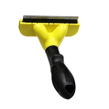 Расческа для собак из нержавеющей стали, щетка для чистки шерсти, щетка для удаления волос, гребни для ухода за шерстью животных, инструмент с мягкой ручкой, поставщик домашних животных