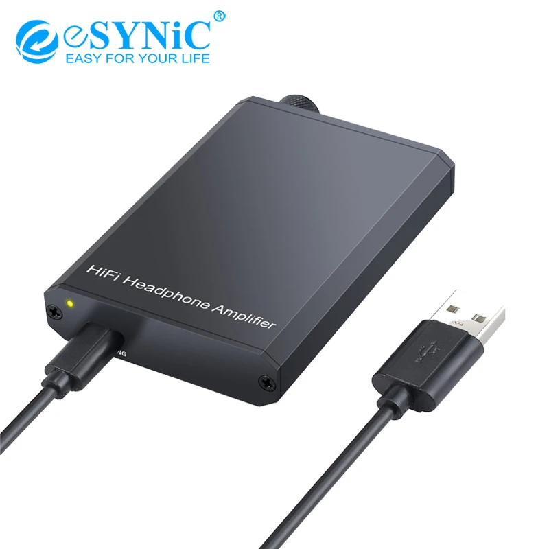 eSYNiC Mini HiFi Headphone Amplifier 3 5mm Aux Interface 2000mAH Aluminum Amp Earphone Out Improve Sound For iPhone Music Player
