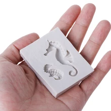 Творческий морской конек из силикона прессформы Fondant(сахарная) Инструменты для украшения шоколадного торта 72XF