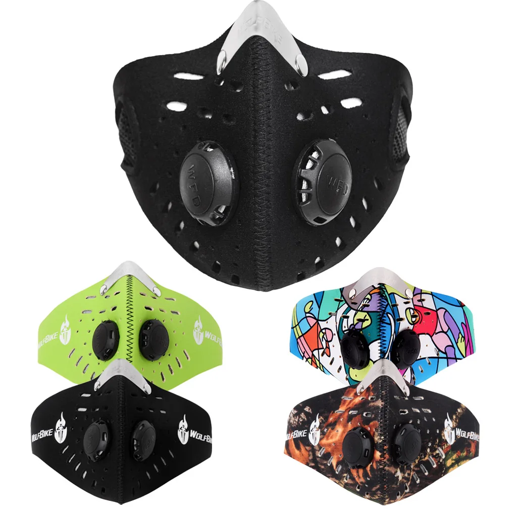 Cycling Bike Breathable Half Face Mask Filter Anti Dust Motorcycle Hiking Running Activated Carbon Protection Cycling Face Mask