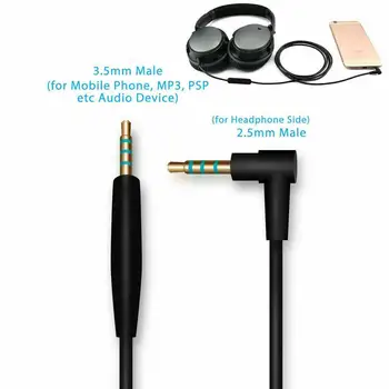 

Replacement Audio Cable Wire Cord with Mic 2.5mm To Cable Earphone QC25 Core For QuietComfort 3.5mm Headphones Copper 25 C3M2