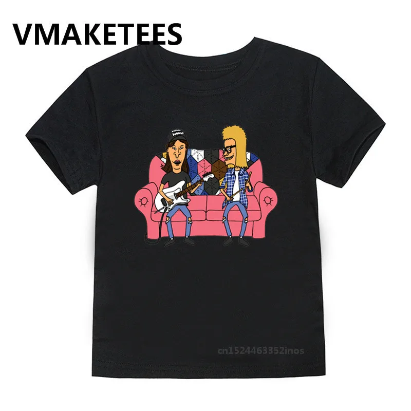 Детская забавная футболка с героями мультфильмов; Beavis And Butthead; летняя футболка для малышей; топы для мальчиков и девочек; HKP5048B