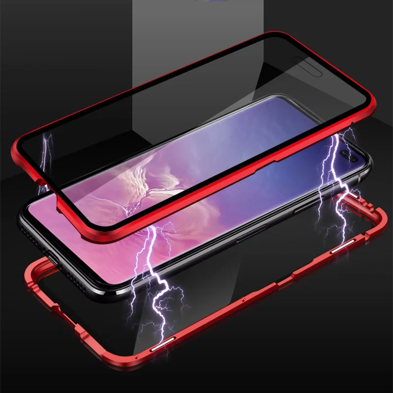 Металлический чехол с магнитной адсорбцией для samsung Galaxy S8, S9, S10 Plus, версия S10E, защитный чехол для телефона
