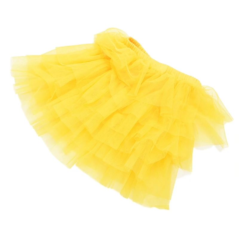 Юбки-пачки принцессы для маленьких девочек; короткая мини-юбка; Одежда для танцев; желтый цвет; 110 см