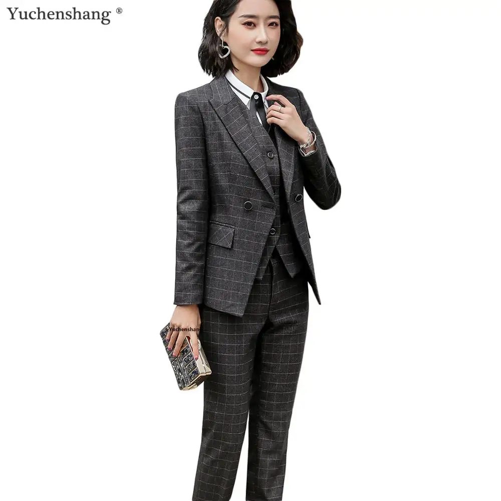 red plaid pant suit womens