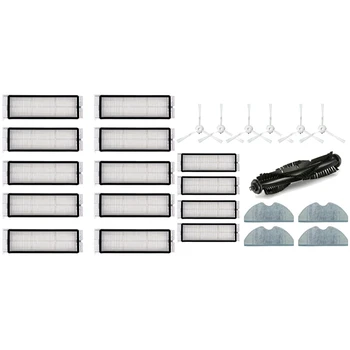 

10Pcs Hepa Filter Replacement & 1 set Roller Brush Hepa Filter Mop Cloth Replacement for 360 S5 S7 Vacuum Cleaner Parts