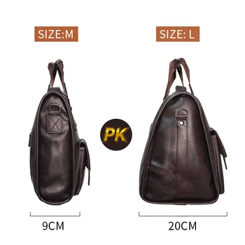 Men Leather Black Briefcase Business Handbag Messenger Bags Male Vintage Shoulder Bag Men's Large Laptop Travel Bags 4