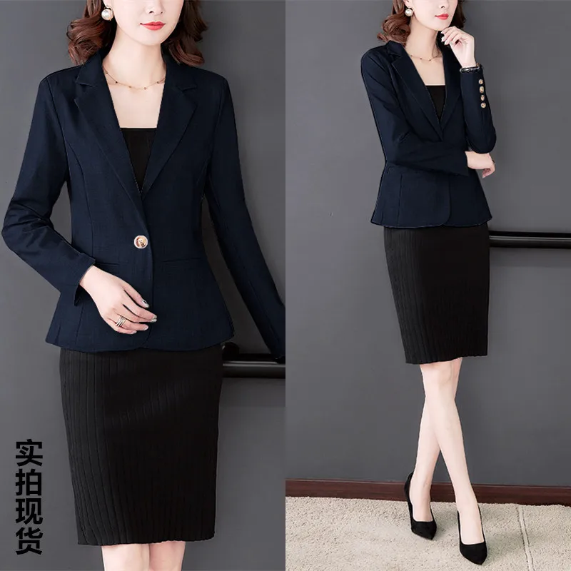 Professional Small Suit Women's Autumn New Style Plaid Suit Workwear Formal Wear Interview Work Clothes One-Button Coat Wom