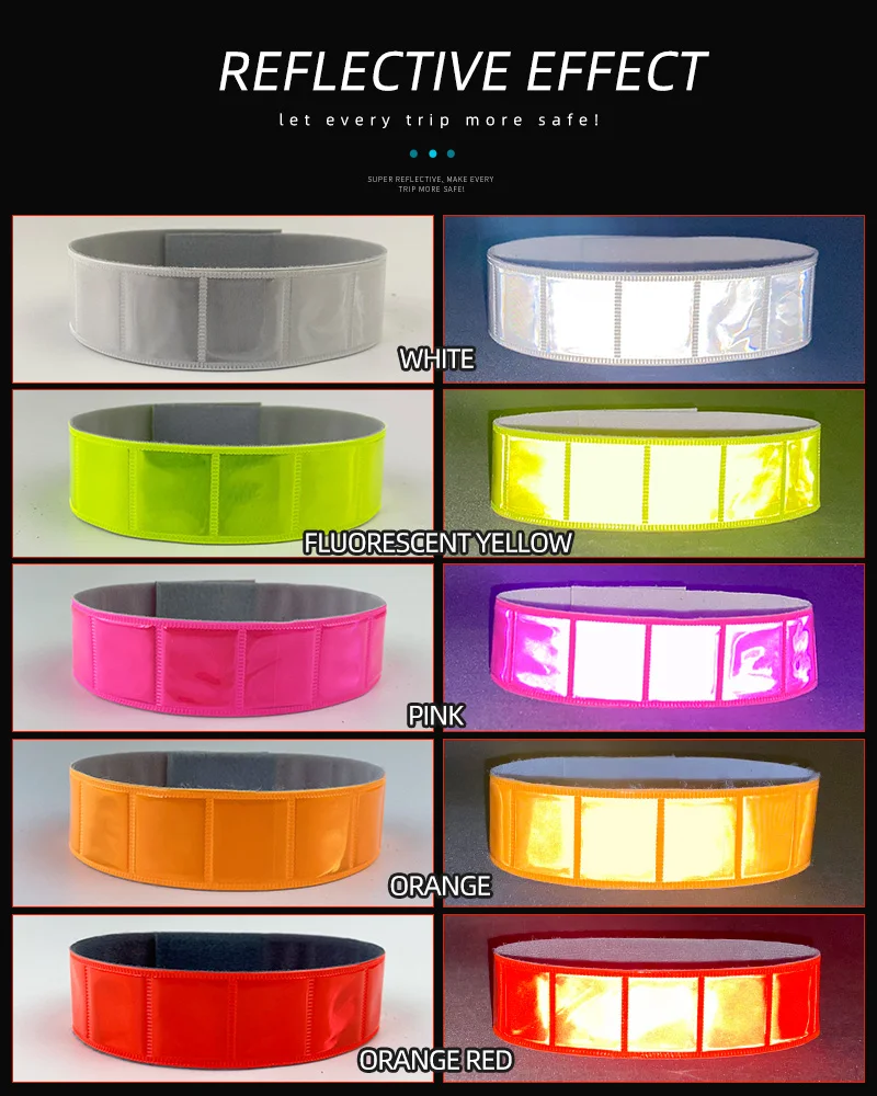 Reflective Wristband Strips Safety Armband Bands Leg Strap 2Pcs 38cm for Cycling Running Night Walking reflective tape reflective waistbands wristbands