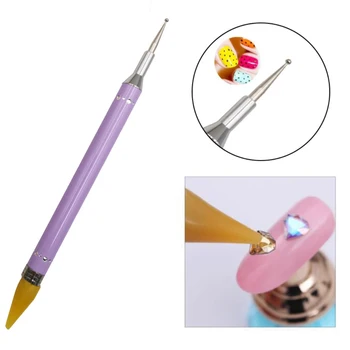 

Double Head Nail Pen Crystal Beads Handle Rhinestone Earrings Pick Crayon Manicure Nail Tool Diamond Painting Tools