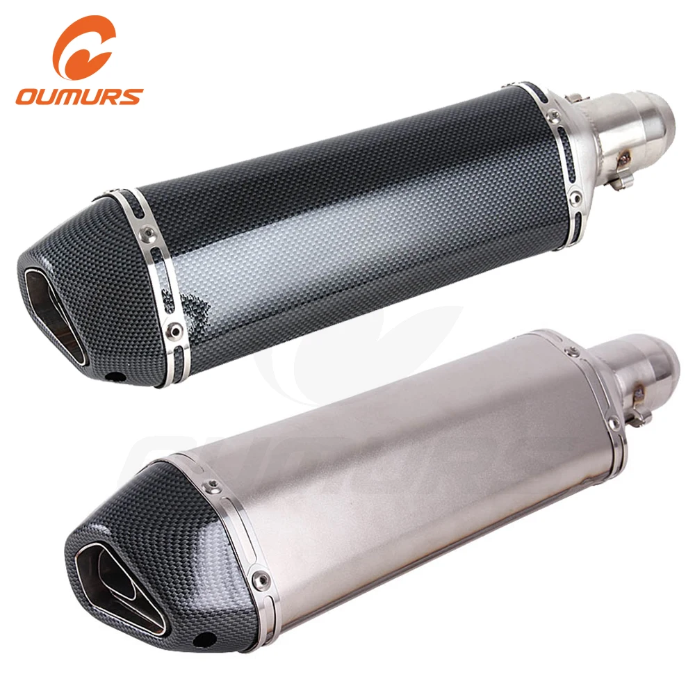 

OUMURS Motorcycle ATV Exhaust Muffler Pipe 470mm Long Type For Akrapovic DB Killer Slip on Universal For Yamaha TMAX530 500 CBR