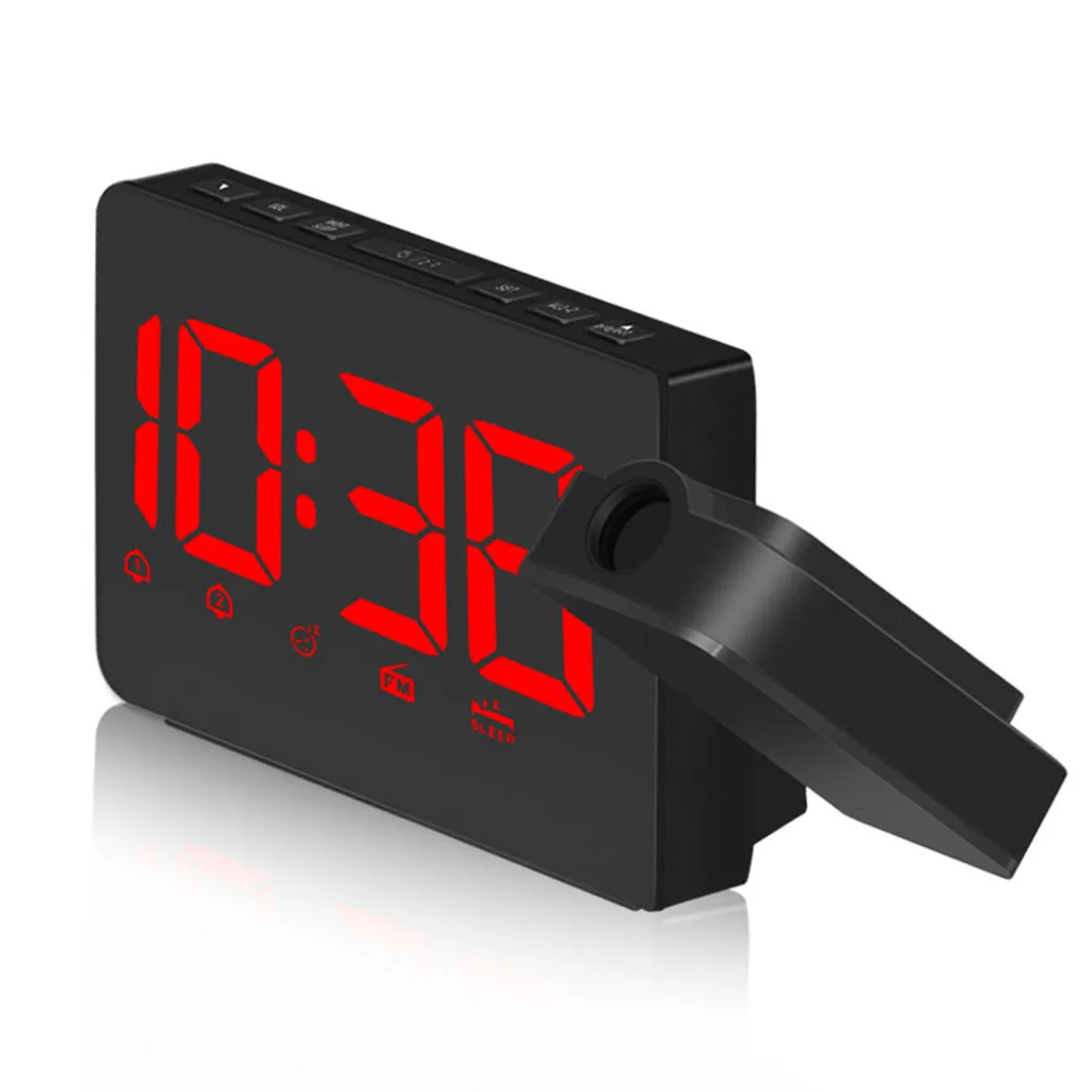 USB проекционные часы светодиодный цифровой будильник вращающийся двойной будильник fm-радио