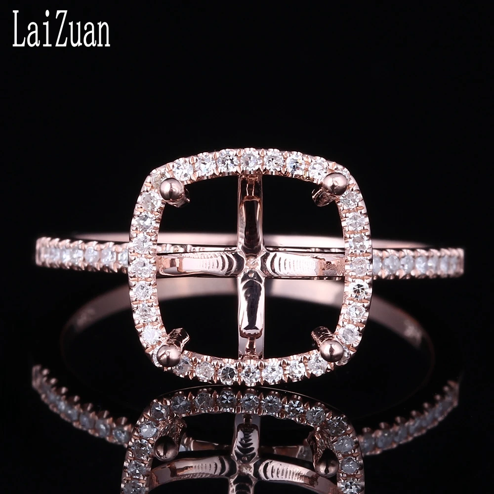 Огранка для подушек 8,5x8,5 мм, твердое 10 к розовое золото, карат, настоящие природные алмазы, полумонтажное кольцо, Установочное Женское Обруч... Огранка для подушек 8,5x8,5 мм, твердое 10 к розовое золото, карат, настоящие природные алмазы, полумонтажное кольцо, Установочное Женское Обруч...