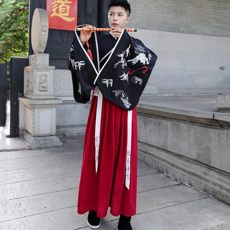 Hanfu для мужчин Китайский народный танцевальный костюм династии Тан представление одежда женщин Древние Традиционные сценические наряды пары DN4896