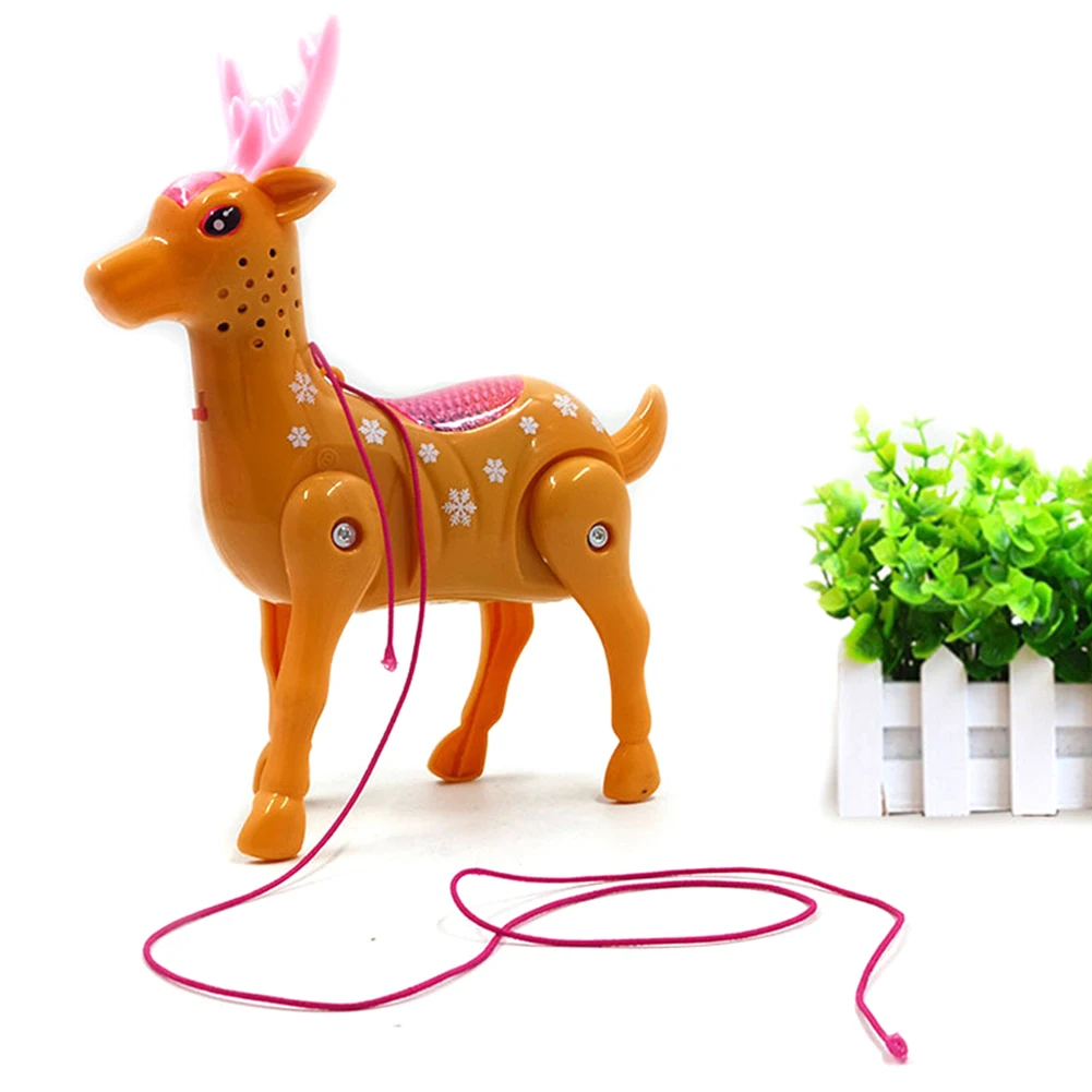 Walking Musical LED Sika Deer Animal Toy Leash Interactive Kid Toy With Music Kids Glowing Electric Toy For Kids Toys
