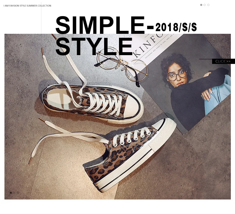 Spring Version New Style WOMEN'S Canvas Shoes Leopord Pattern Low Top Shoes Women's Versatile WOMEN'S Casual Shoes Manufact