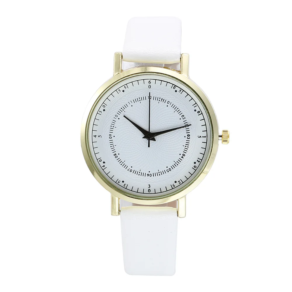 

Korean-style Double Measuring Double Coils Dial Men Casual Belt Watch