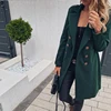 Winter Coats Jackets Women Double Breasted Long Coat Korean Elegant Vintage Coat Female Plus Size Warm Black Blazer Jacket ► Photo 3/6