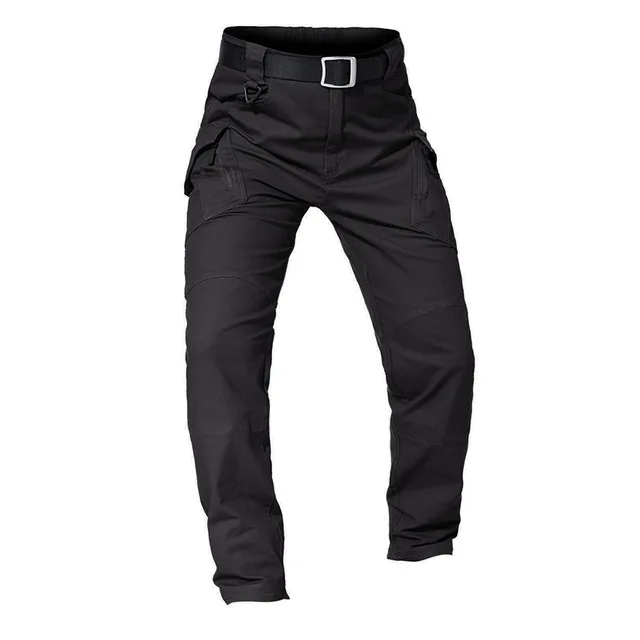 Tactical Pants Men Elastic Outdoor Military Army Trousers Men Multi-Pocket Waterproof Wear Resistant Casual Cargo Pants IX9 Black