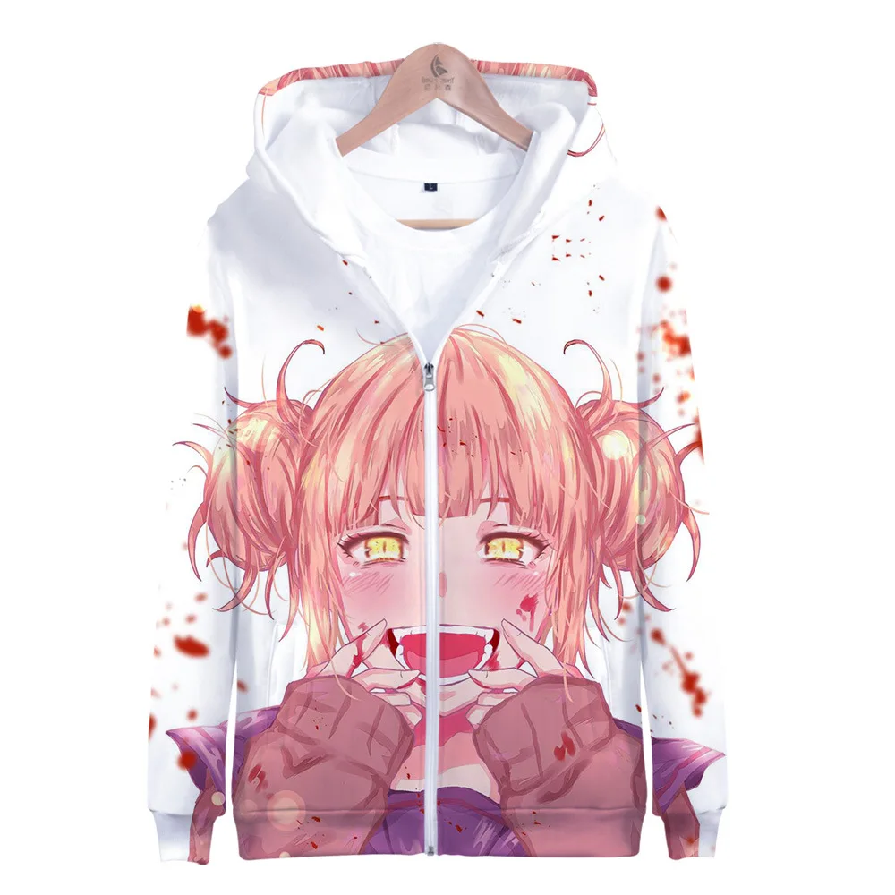 My Hero Academia Off Harajuku Anime White Zipper Hoodies