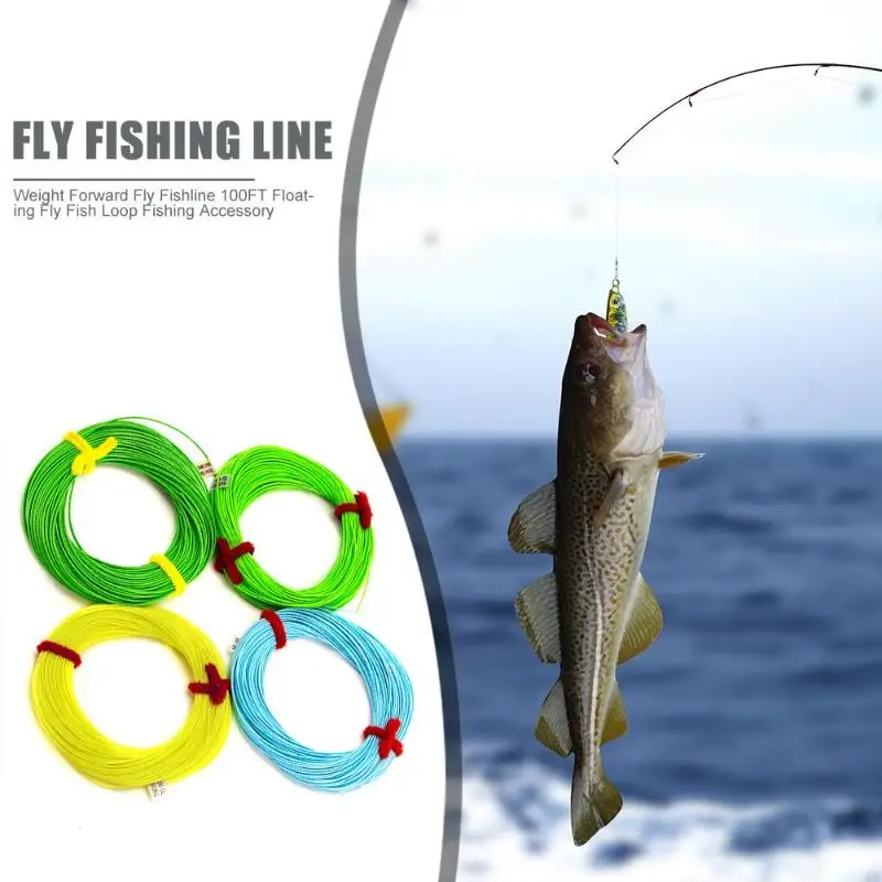 Прочный Вес вперед Fly Fishline ПВХ легко носить с собой простая посылка 100FT проволока плавающая летающая рыба петля рыболовные снасти