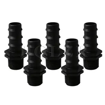 

BQLZR 5x Black Plastic Straight Hose Pipe Tube Joiner Straight Fits 20mm-1/2"