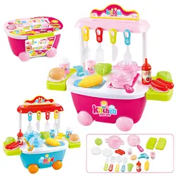 Детская модель игровой дом кухонные игрушечные тележки обучающая посуда набор муляжи пищевых продуктов блюдо повара 861