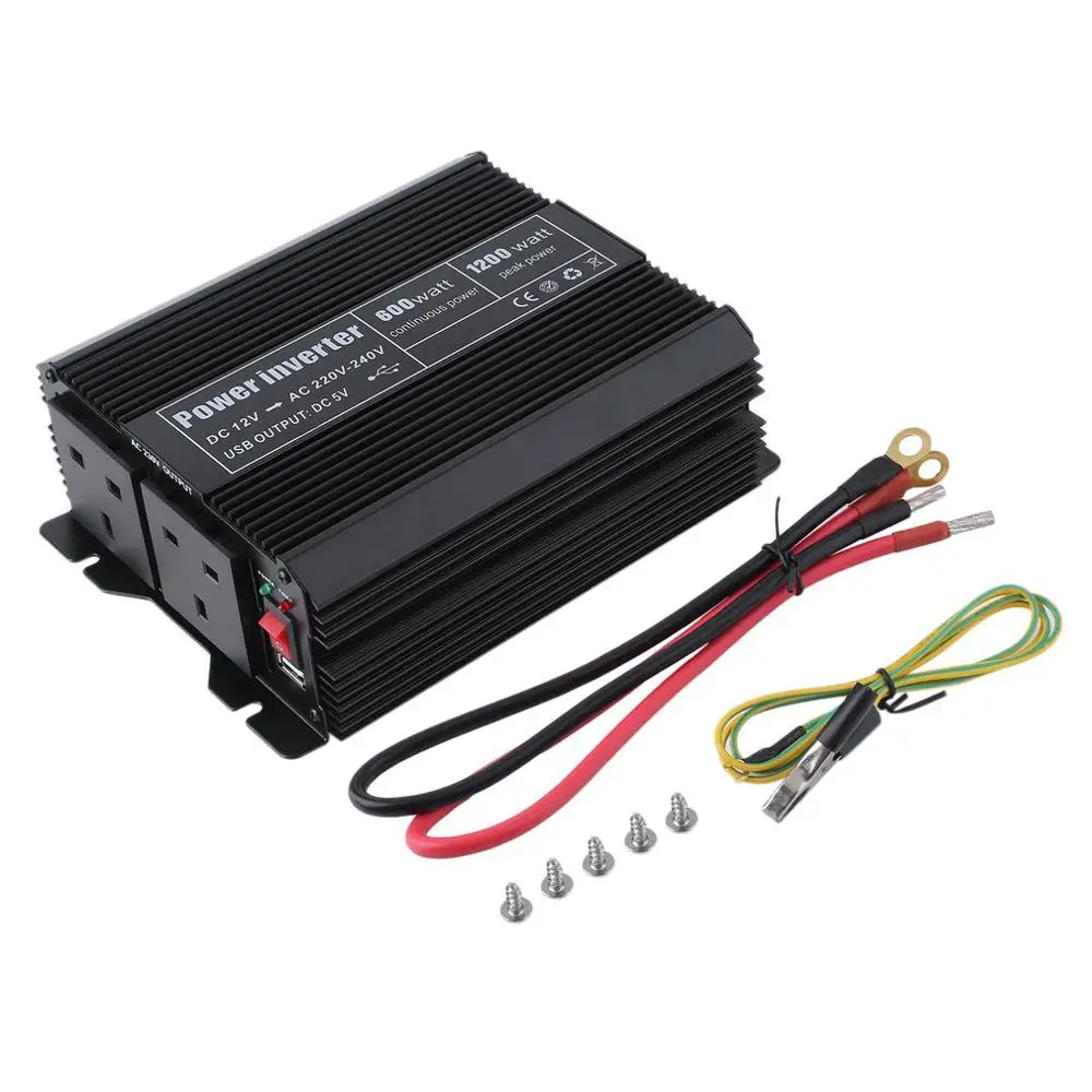 

Home Transformer Pure Sine Wave Inverter DC 12V To AC 220V-240V Inverter Mains Power Converter Car Power Voltage Converter
