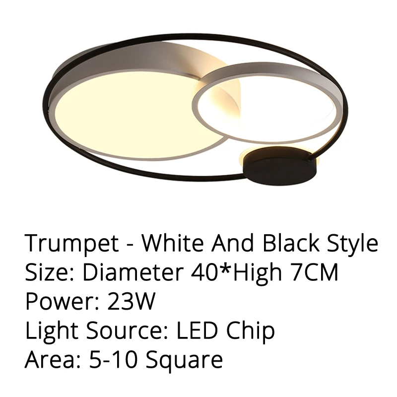 Потолочный LED-светильник округлой формы серый Цвет и черно-белую Цвет гостиная теплые романтические комната Кабинет лампы - Цвет корпуса: White Black 40x7cm