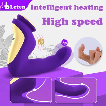 Leten Tickling G-spot Heating Dildo Finger Vibrator High speed Female Anal Masturbator Prostatic massager Sex Toys For Women Men 1