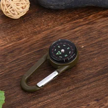 2 шт. 3 в 1 Алюминиевый карабин компас термометр брелок для ключей для пеших прогулок кемпинга ZJ55