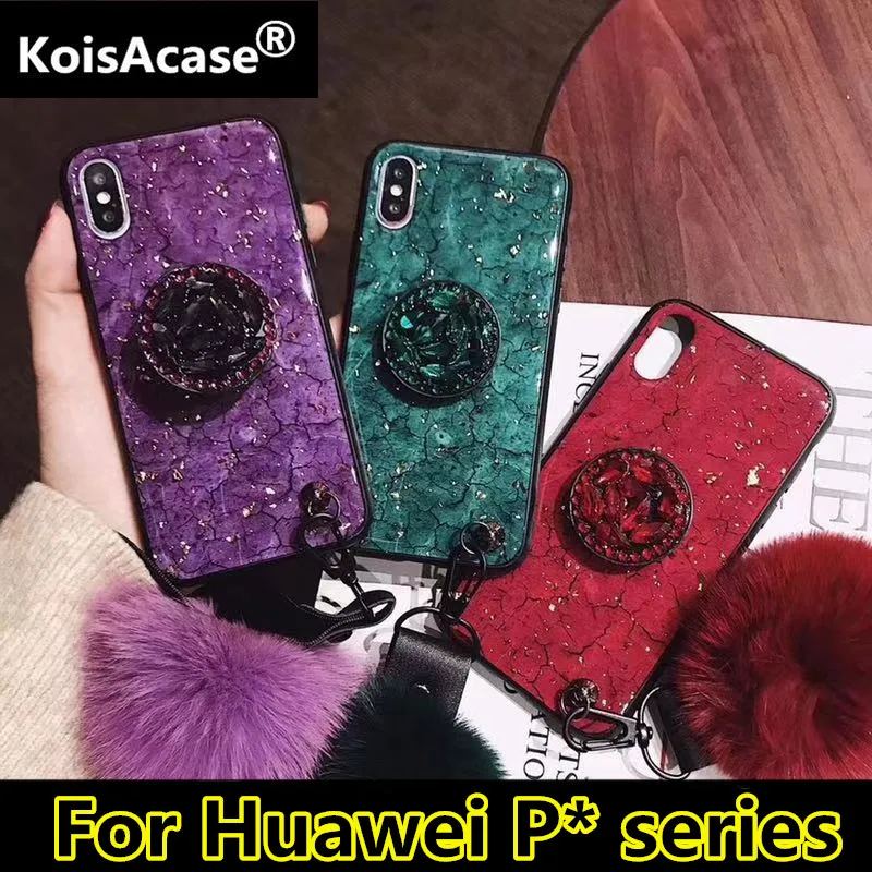 Роскошный эпоксидный чехол KoisAcase зеленого и фиолетового цвета для телефона Huawei P10