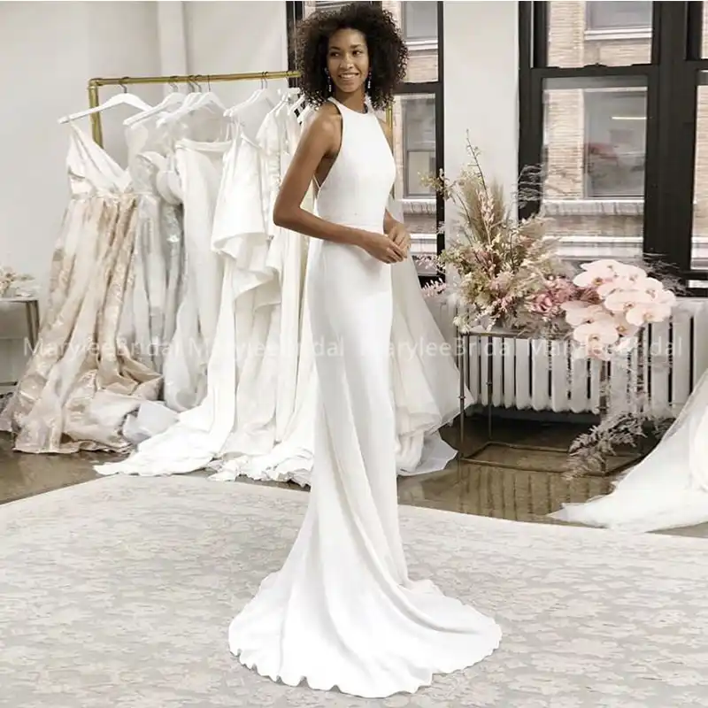 Halter backless wedding dress Clearance