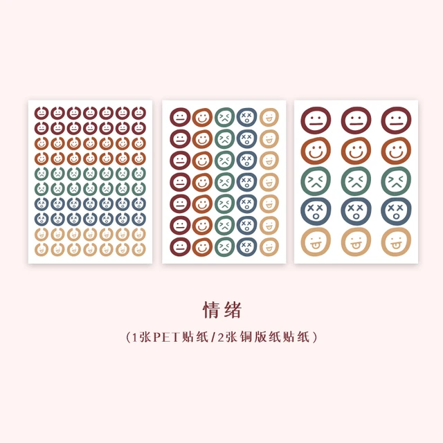 3 sheets Summer Day Stickers Decals Bullet Journaling Planner Graffiti Scrapbooking Label sticker Waterproof Sticker Stationery C