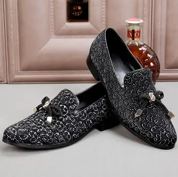 

Round Shoes Men's Flats Slin-on tassel mens formal leather shoes Business Office Wedding party Oxfords Dress Shoes