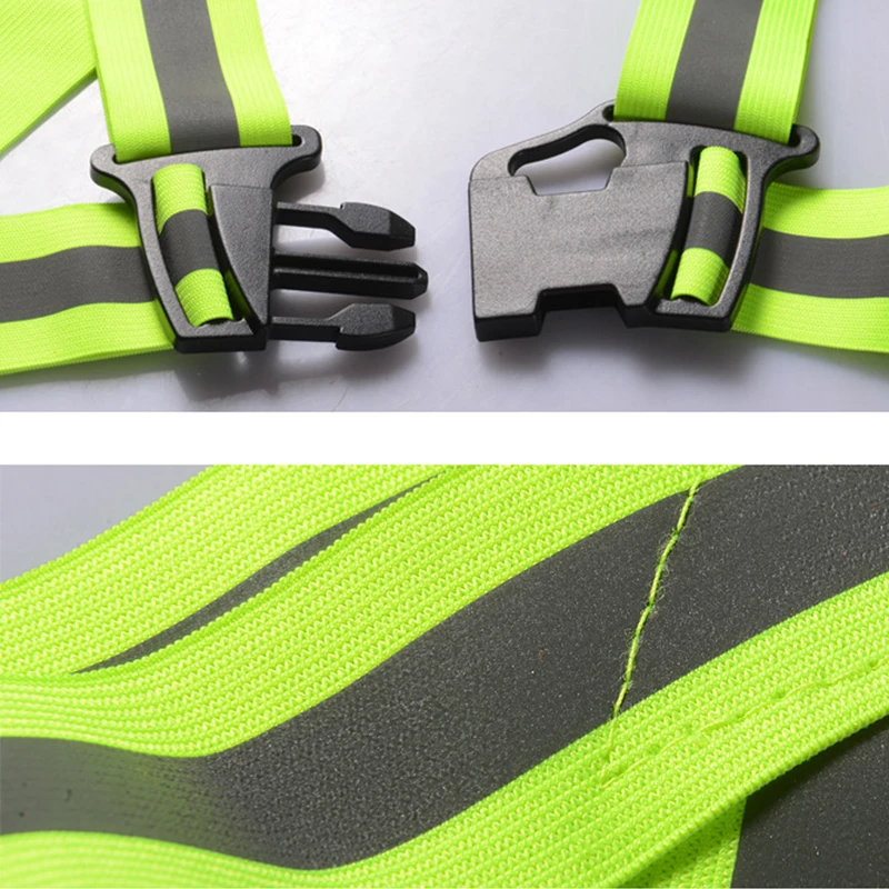 Adjustable Safety Security High Visibility Reflective Vest Gear Elastic Stripes Jacket for Night Running Cycling
