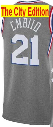 PIC Мужская баскетбольная майка Joel Embiid Бен Симмонс Jimmy Butler /19 City Edition Philadelphia - Цвет: PIC