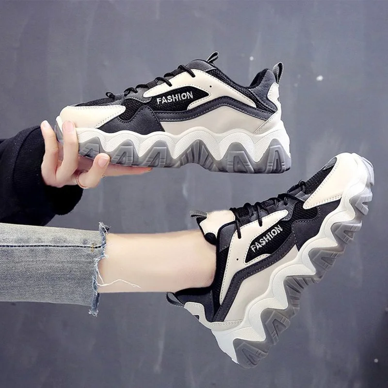 

Women Casual Shoes Female Lace Up Mesh Dad Chunky Sneakers Woman Flat Platform Comfort Fashion Ladies Walking Shoes New 2020