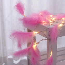 Fairy curtain lamp copper wire bedroom living room romantic decorative lamp Christmas LED strip lamp feather string lamp