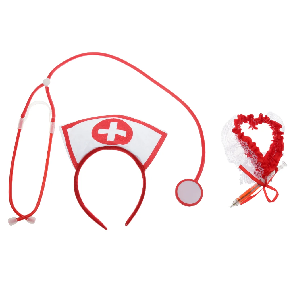 3pcsHotNurseAccessoriesNurseKitHenNightPartyNurseFancyDress