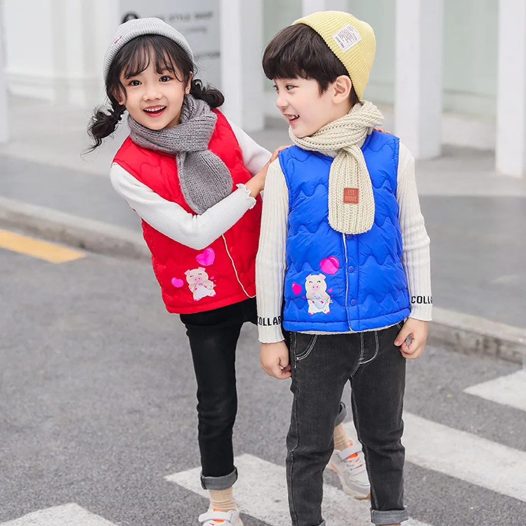 ARLONEET winter Plush and velvet warm Vest Coat Baby Girl Boy Cartoon Waistcoat parkas Jacket Thick Outerwear Clothes CA01