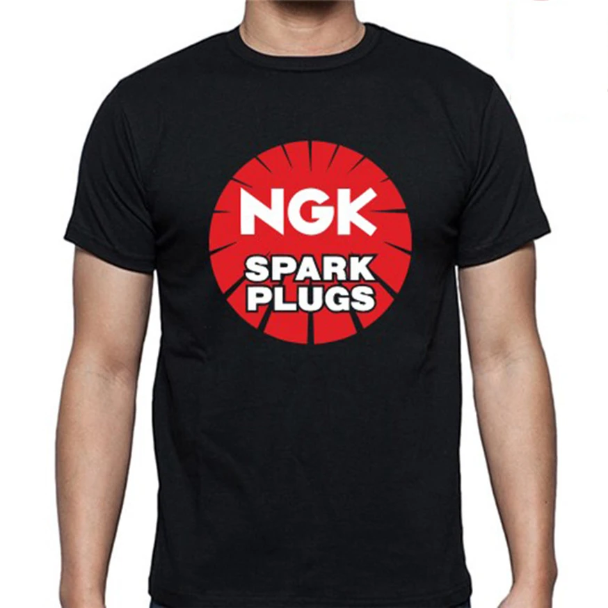 Новые свечи зажигания NGK Racing Sports Logo Мужская черная футболка Размер S-3XL больше