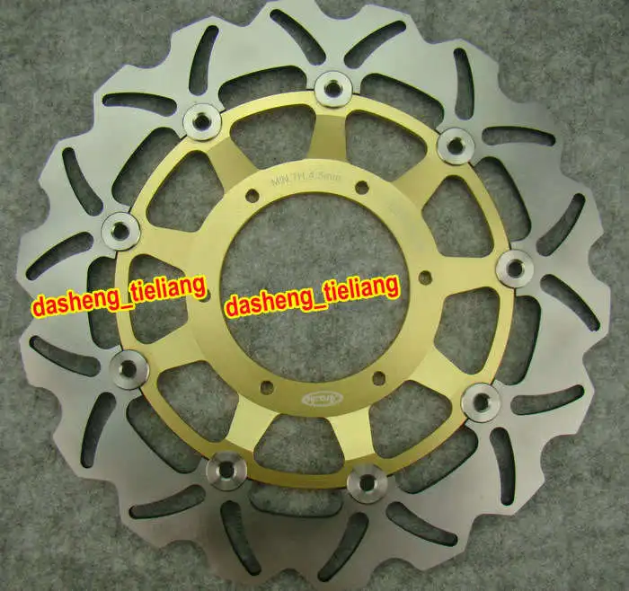 Диск переднего тормоза мотоцикла роторы для Honda CBR 600 F4i 600F4i 2001 2002 2003 2004 2005 2006, золото, Нержавеющая сталь