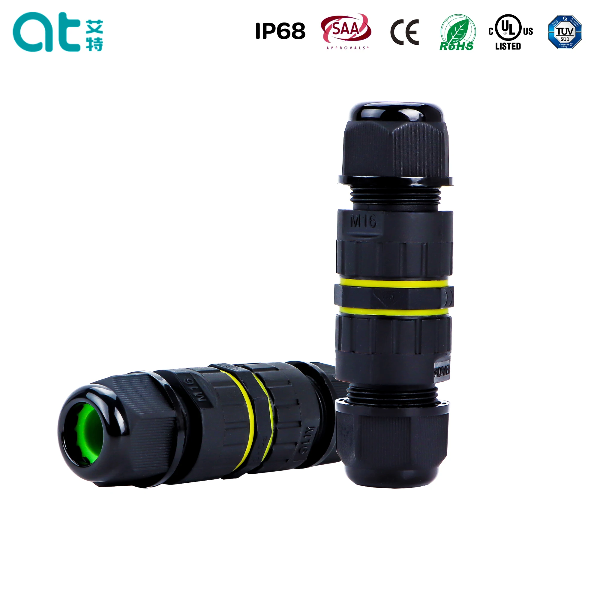 M16 IP68 Водонепроницаемый разъем 2-контактный 3-контактный электрические